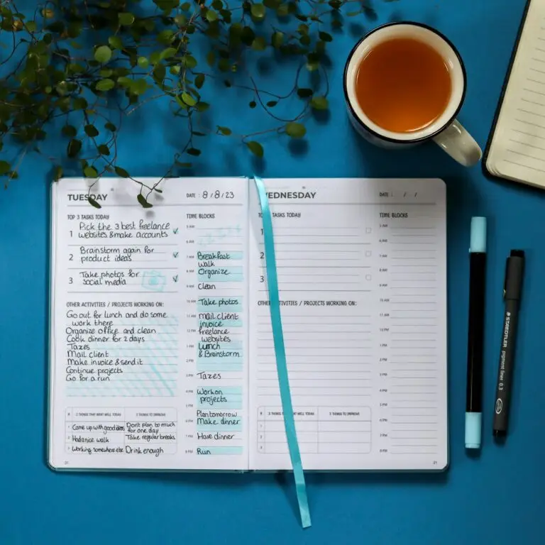 Planner with mug