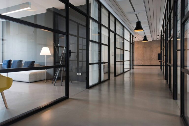 Modern office space cleaning