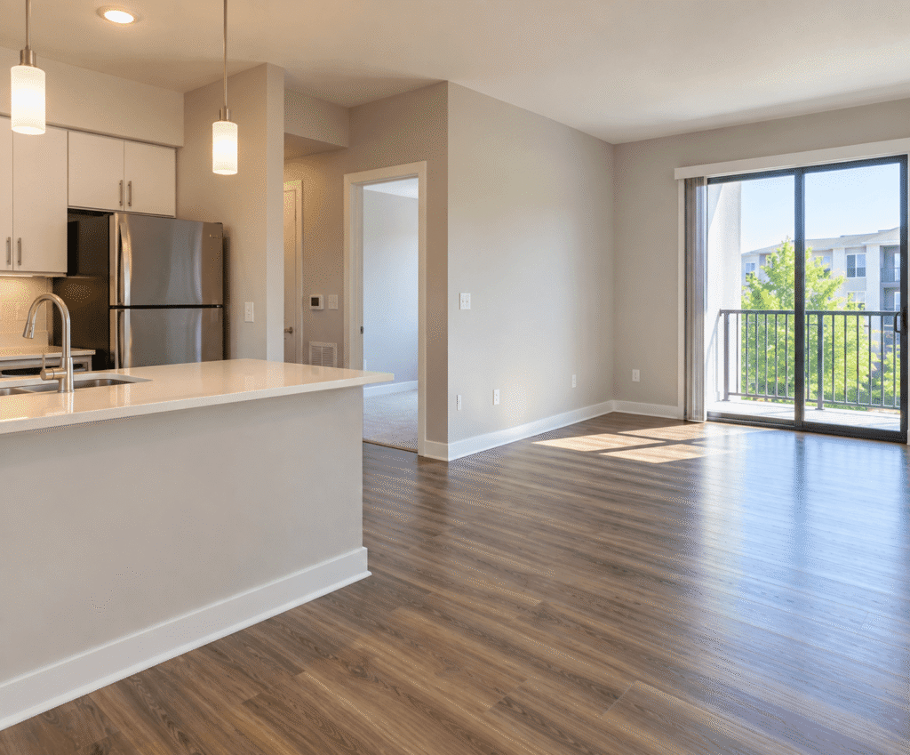 A photo of an cleaned and empty apartment