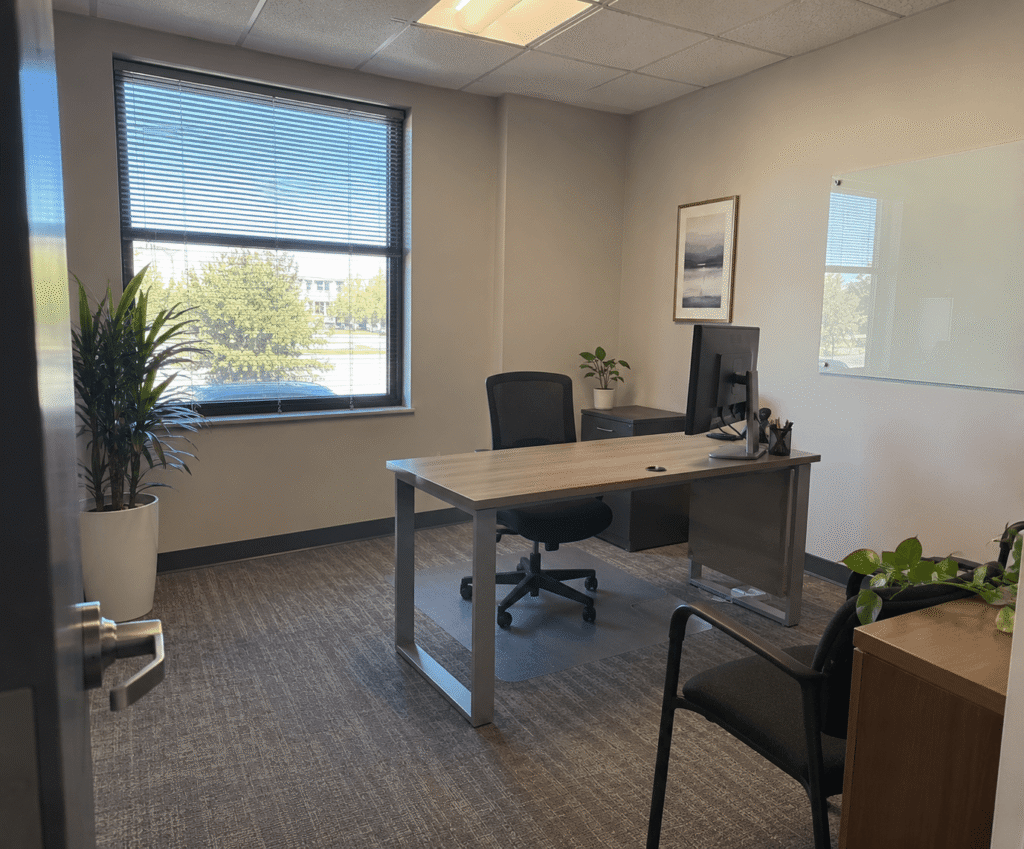 A cleaned corporate office room